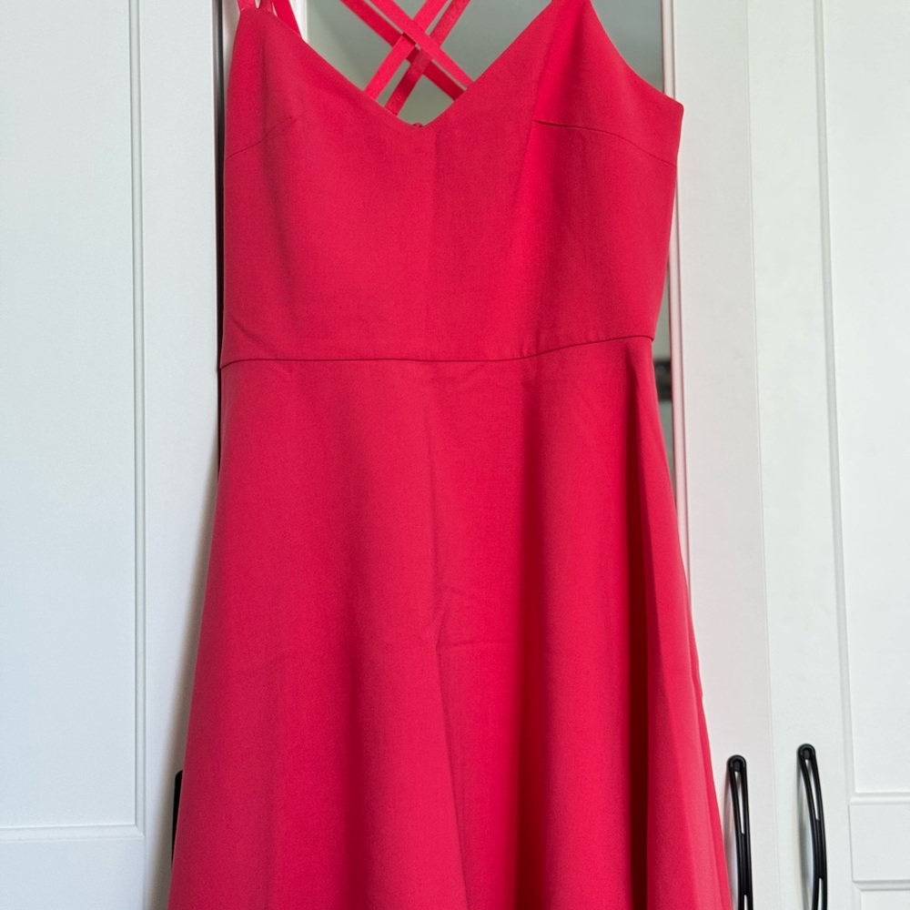 French Connection Orange Pink Spaghetti Strap A-line Dress size 4